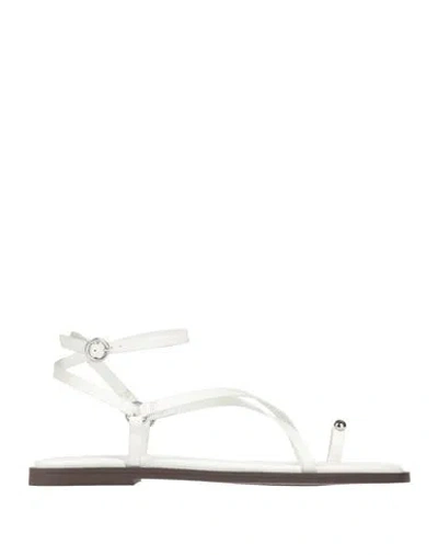 Rag & Bone Woman Thong Sandal White Size 8 Leather In Neutral