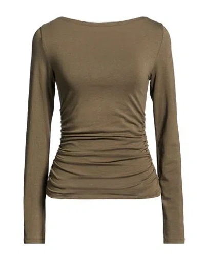 Rag & Bone Woman Top Military Green Size M Cotton, Modal, Elastane