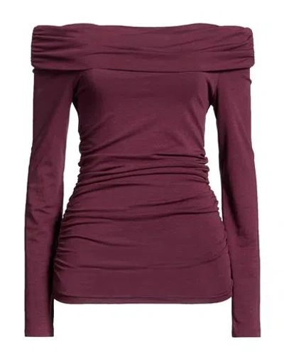 Rag & Bone Woman Top Plum Size L Cotton, Modal, Elastane In Purple