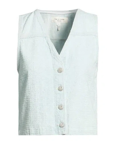Rag & Bone Woman Top Sky Blue Size 8 Cotton