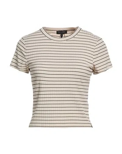 Rag & Bone Woman T-shirt Beige Size L Modal, Elastane In Multi