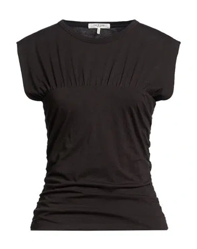 Rag & Bone Woman T-shirt Charcoal Size L Cotton, Lyocell In Gray