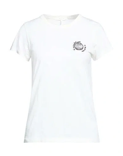 Rag & Bone Woman T-shirt Ivory Size L Pima Cotton In White