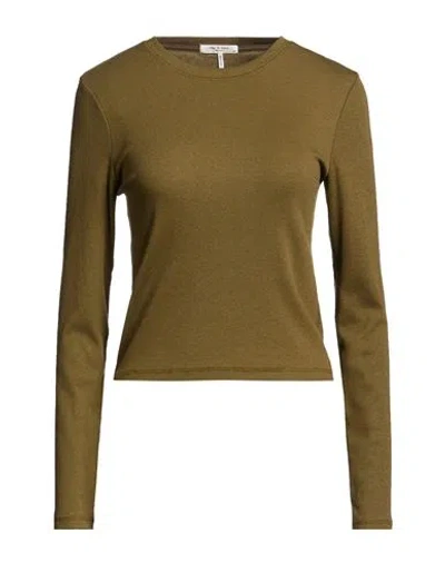 Rag & Bone Woman T-shirt Military Green Size L Cotton, Modal, Elastane