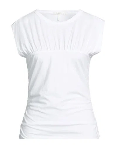 Rag & Bone Woman T-shirt White Size L Cotton, Lyocell