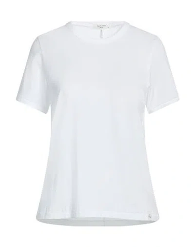 Rag & Bone Woman T-shirt White Size L Cotton, Lyocell