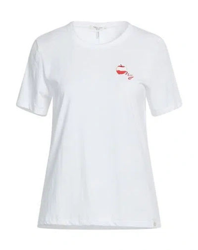 Rag & Bone Woman T-shirt White Size L Cotton, Lyocell