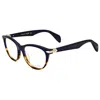 Rag & Bone Women's 49mm Havana Blue Opticals In Blue