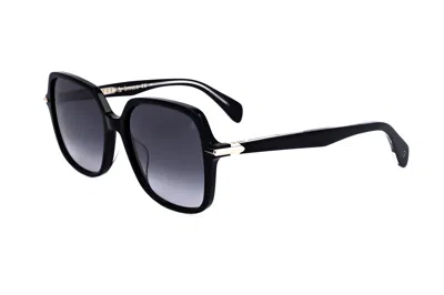 Rag & Bone Women's 55 Mm Black Sunglasses In Blue