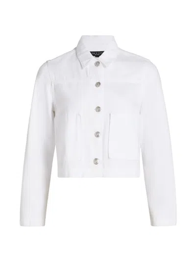 Rag & Bone Adrianna Denim Trucker Jacket In White