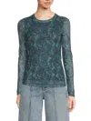 Rag & Bone Aliyah Long Sleeve Mesh Top In Multi