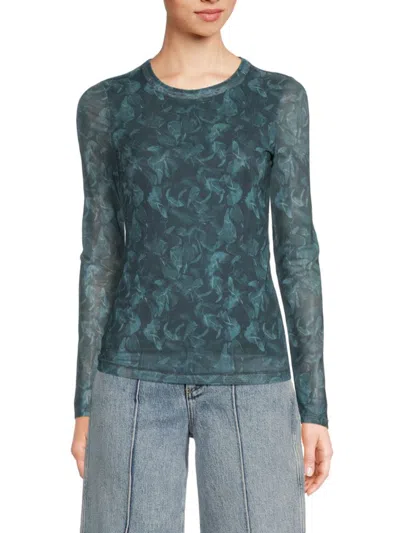 RAG & BONE RAG & BONE WOMEN'S ALIYAH FLORAL MESH CREW TOP