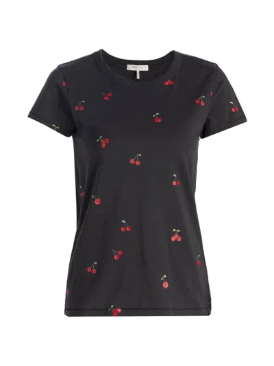 Rag & Bone Women's All Over Cherry T-shirt In Black