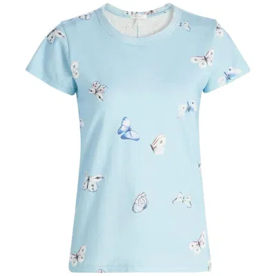 Rag & Bone Women's All Over Tammy Butterfly Tee, Light Blue Multi