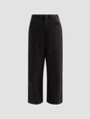 Rag & Bone Irina Contrast Stitch Straight Leg Ponte Pants In Black