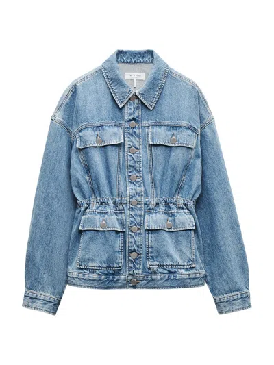 Rag & Bone Women's Amy Cinched Denim Jacket In Blue