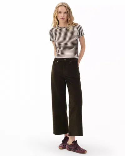 Rag & Bone Andi Ankle Wide-leg Corduroy Pants In Brown