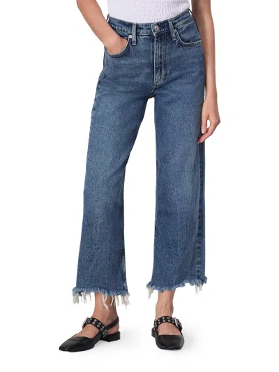 Rag & Bone Women's Andi Denim Crop Wide-leg Jeans In Blue