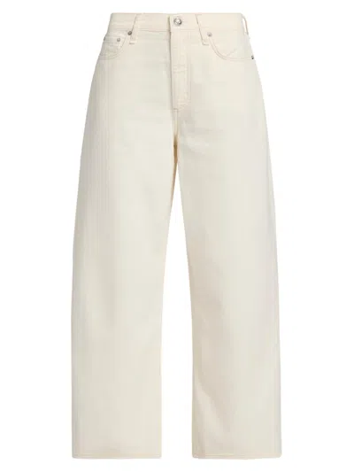 Rag & Bone Featherweight Tailored Wide Leg Sofie Jeans In Sandstone In Silver