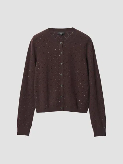 Rag & Bone Women's Archie Jewel Cashmere-blend Cardigan In Brown
