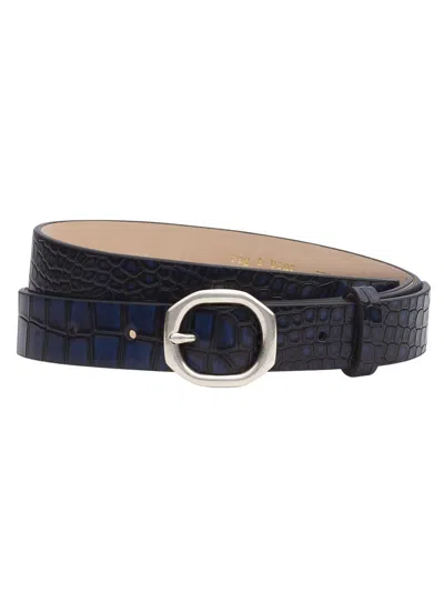 Rag & Bone Women's Audrey Croc-embossed Leather Belt In Neutral