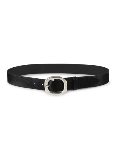 Rag & Bone Women's Audrey Leather Goldtone Buckle Belt In Black