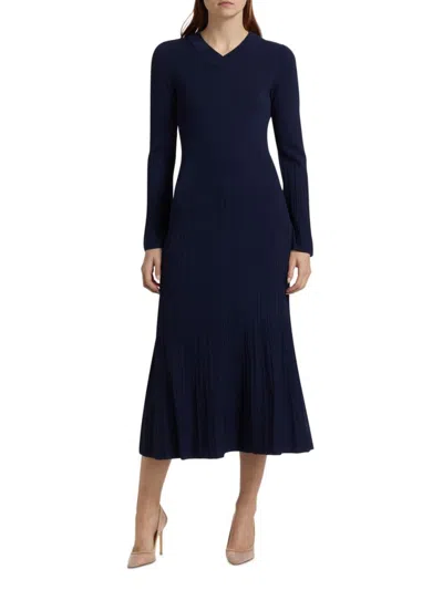 Rag & Bone Women's Austen Long-sleeve Midi-dress In Blue