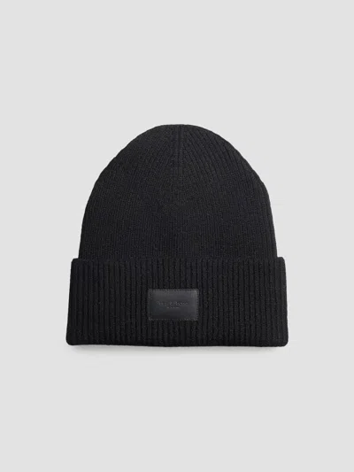 Rag & Bone Women's Blake Logo Wool Blend Beanie In Black