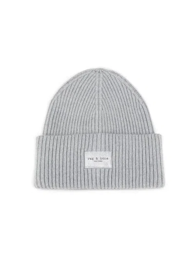 Rag & Bone Women's Blake Metallic Rib-knit Wool Beanie In Silver