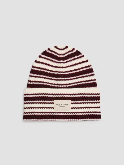 Rag & Bone Women's Blake Striped Wool-blend Beanie In Ivory Multi