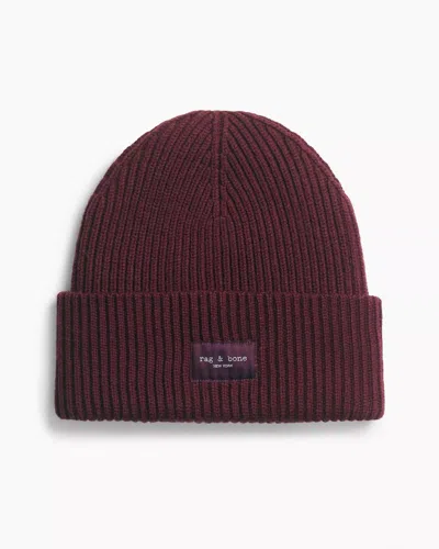 Rag & Bone Women's Blake Wool Beanie In Burgundy In Red