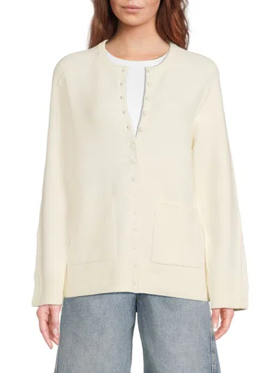 Rag & Bone Women's Bridget Rib-knit Wool-blend Cardigan In White