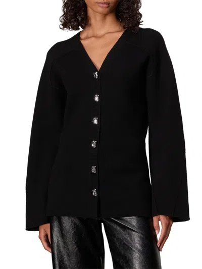 Rag & Bone Women's Bridget V-neck Longline Cardigan In Black