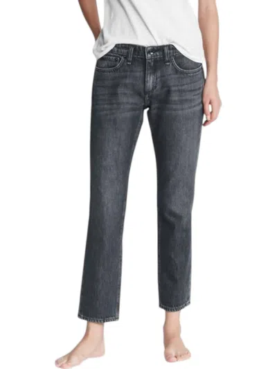 Rag & Bone Women's Broken In Denim Dre Low Rise Slim Boyfriend Jeans In Onyx