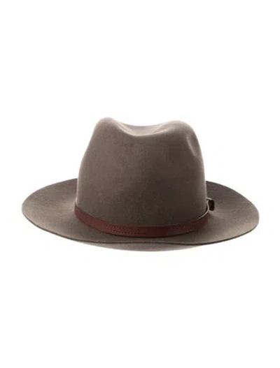 Pre-owned Rag & Bone Women's Brown Suede  Panama Hat