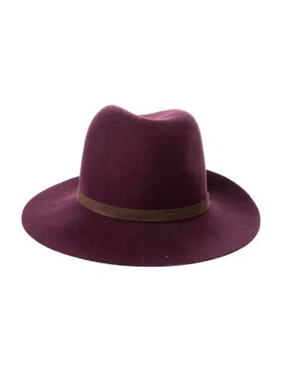 Pre-owned Rag & Bone Women's Burgundy Wool  Panama Hat