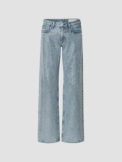 Rag & Bone Women's Cam Embellished Mid-rise Straight-leg Jeans In Blue