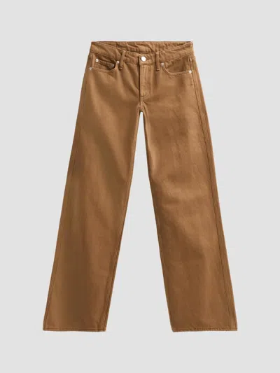 Rag & Bone Cam Low Rise Full Length Straight Jeans In Brown
