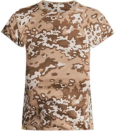 RAG & BONE WOMEN'S CAMO BABY TEE BEIGE MULTI T-SHIRT