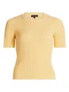 Rag & Bone Camryn Short Sleeve Rib Sweater In Yellow
