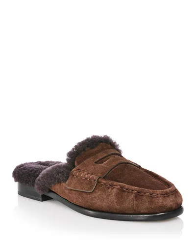 Rag & Bone Women's Carter Shearling Lined Mule Flats In Brown