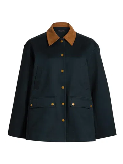 Rag & Bone Women's Cassidy Canvas Snap-front Jacket In Blue