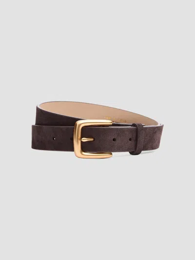 Rag & Bone Women's Cassie Suede Belt In Dark Chocolate Suede