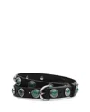 Rag & Bone Celia Studded Stone Leather Belt In Black
