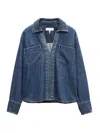 Rag & Bone Channing Split Neck Popover Top In Blue