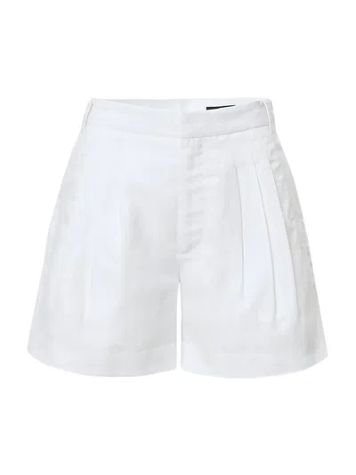 Rag & Bone Women's Chappell Linen-blend Pleated Shorts In White