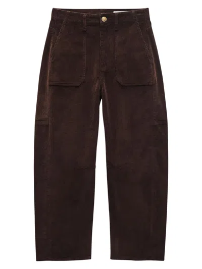 Rag & Bone Women's Charlie Corduroy Barrel-leg Pants In Brown