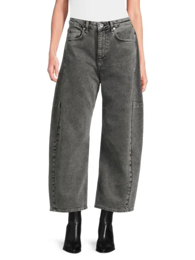 Rag & Bone Women's Chase High-rise Stretch Cotton Wide-leg Jeans In Black