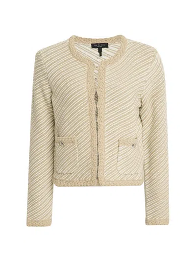 Rag & Bone Women's Claire Crochet-trim Cardigan In Sand