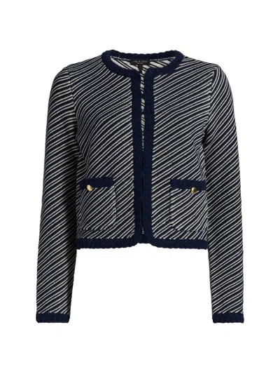 Rag & Bone Women's Claire Striped Cardigan In Purple